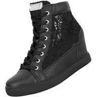 black guess heeled sneakers deals