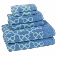 blue design towel set closeouts