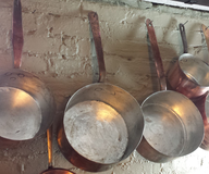 used silver cooper pans lots